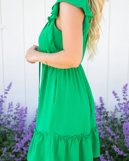 Ruffled Sleeveless Mini Dress