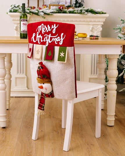 Christmas Chair Cover White One Size