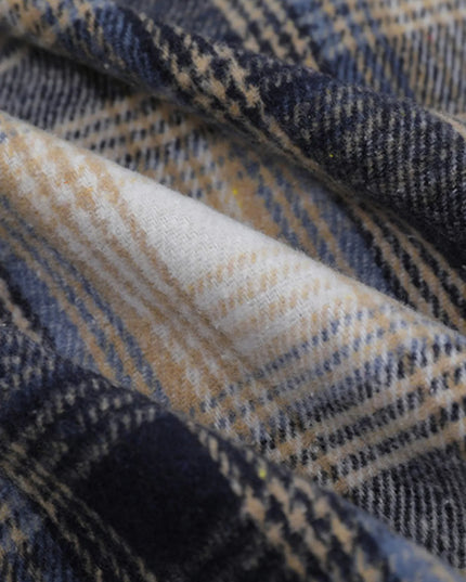 Men's Plaid Button Up Long Sleeve Jacket