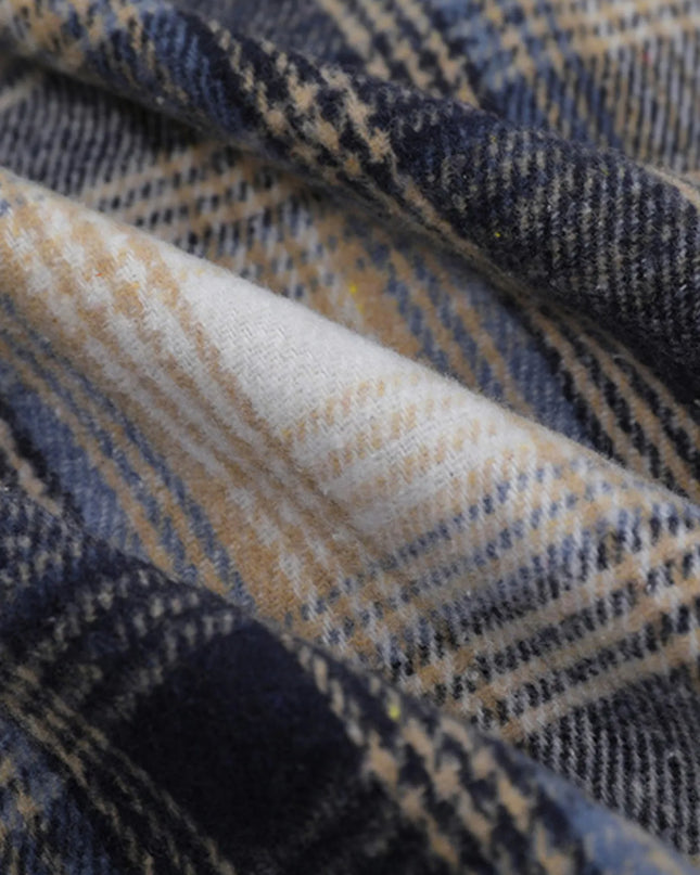 Men's Plaid Button Up Long Sleeve Jacket