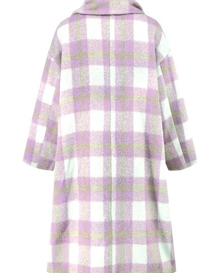 Plaid Button Up Long Sleeve Coat