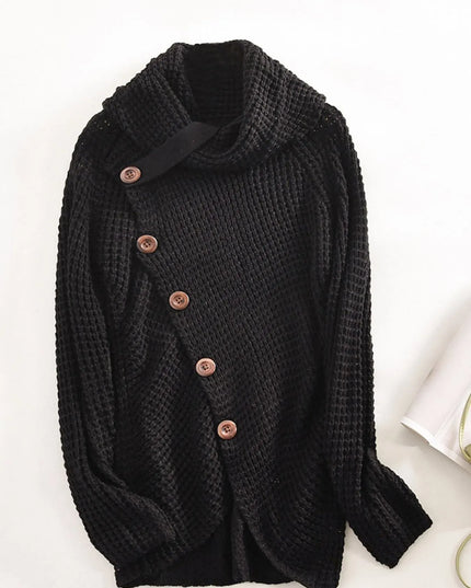 Full Size Texture Turtleneck Long Sleeve Sweater Plus Size