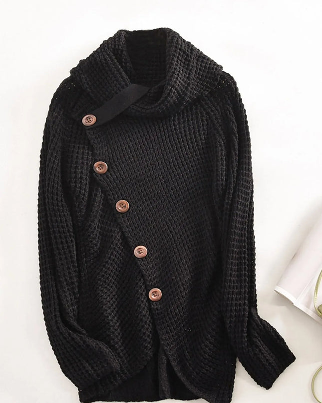 Full Size Texture Turtleneck Long Sleeve Sweater Plus Size