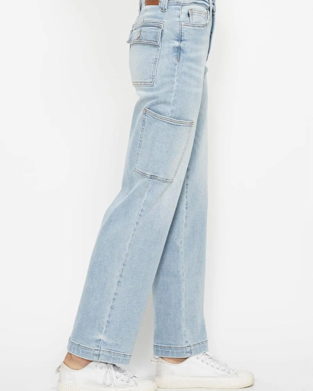 Judy Blue Full Size High Waist Straight Cargo Jeans