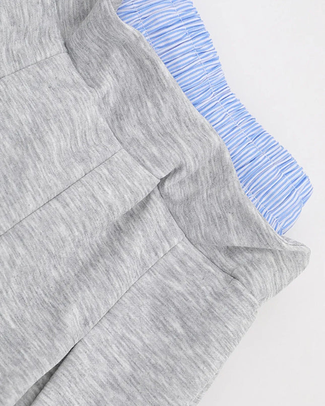 Drawstring Pleated Mini Skirt