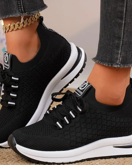 Breathable Mesh Lace Up Sneakers