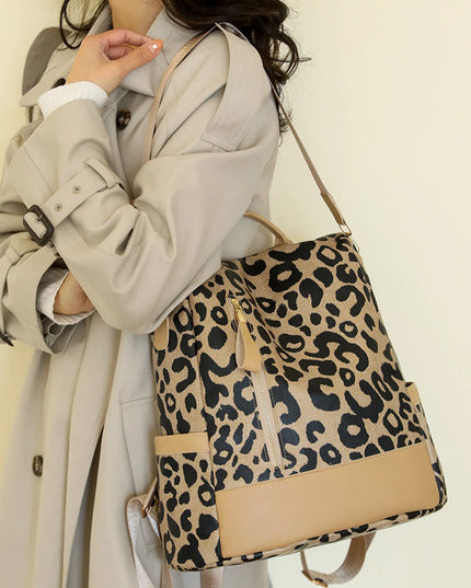Leopard Print Backpack Bag