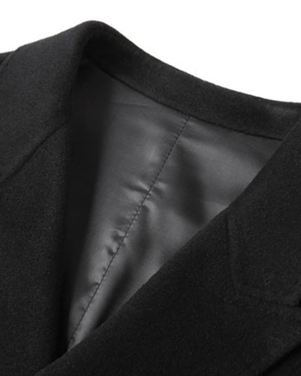 Men's Plus Size Double-Breasted Longline Coat