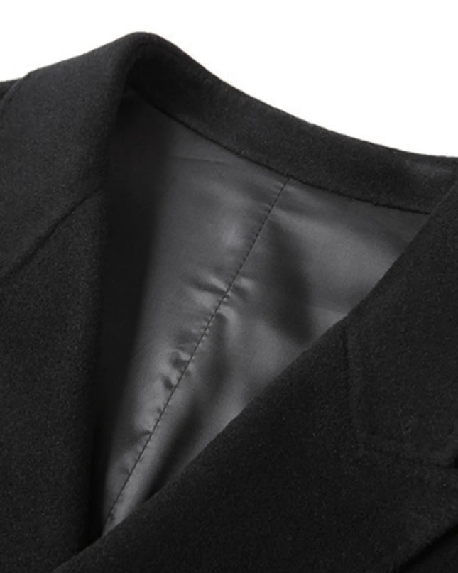 Men's Plus Size Double-Breasted Longline Coat