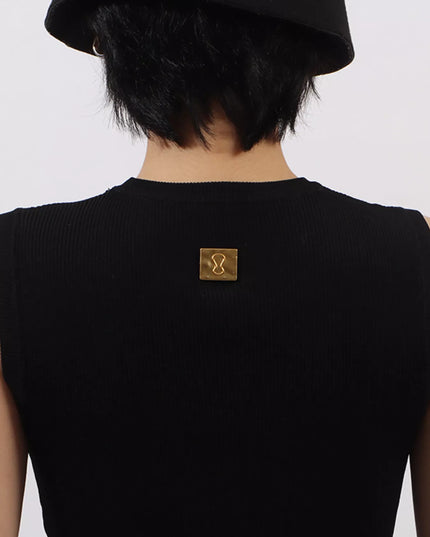 Slit Round Neck Sleeveless Dress