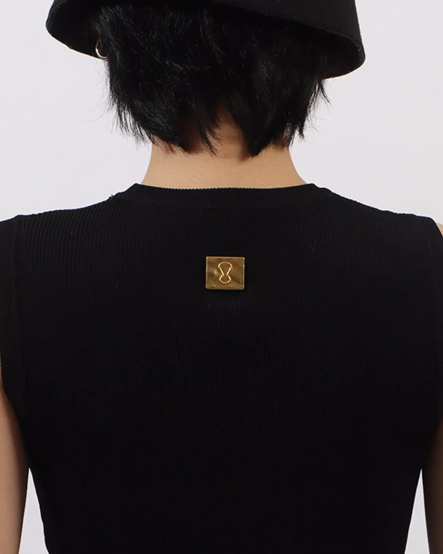 Slit Round Neck Sleeveless Dress