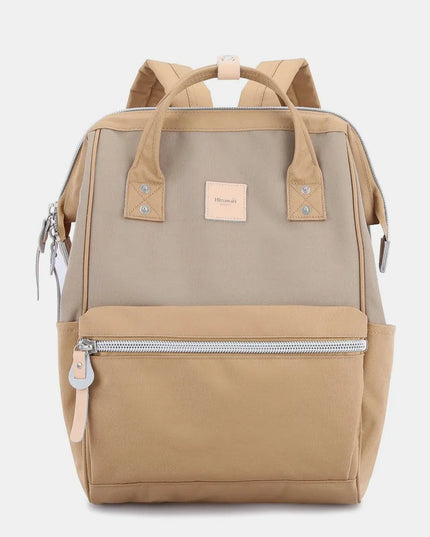Himawari Water Resistant Canvas Backpack Bag with Side Pockets Camel Khaki One Size