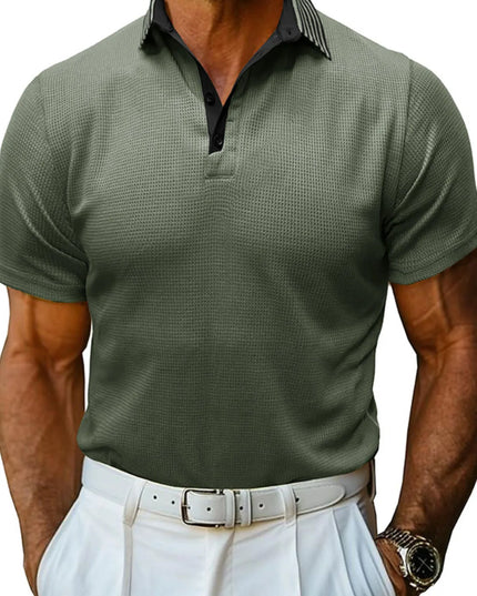 Men's Classic Textured Golf Polo Shirt Moss
