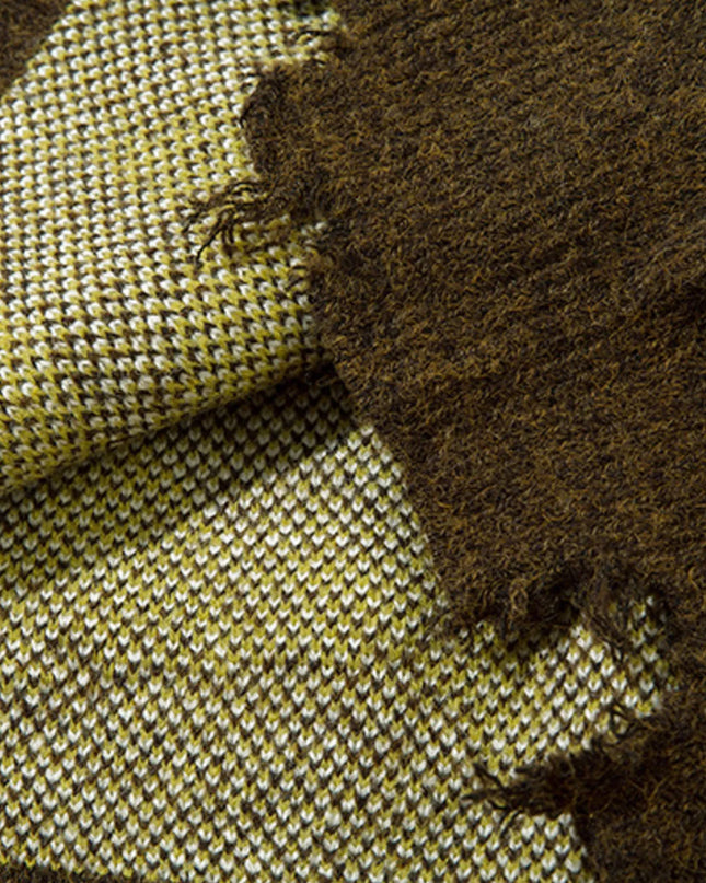 Men's Abstract Pattern Distressed Hem Sweater