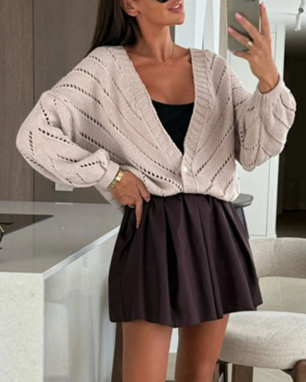 Openwork Long Sleeve Cardigan