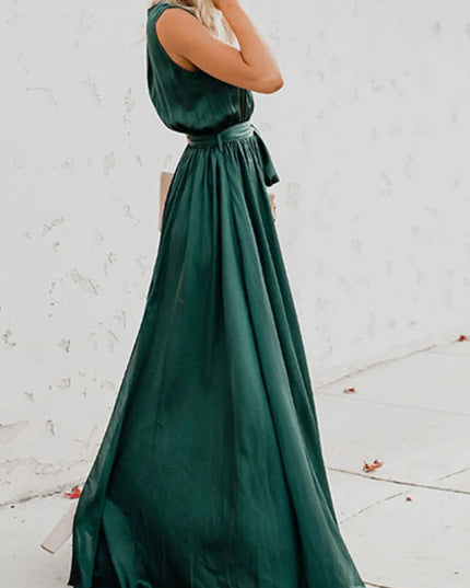 Surplice Tie Waist Maxi Dress