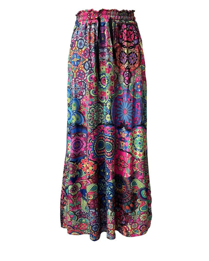 Printed Maxi Skirt with Pockets 