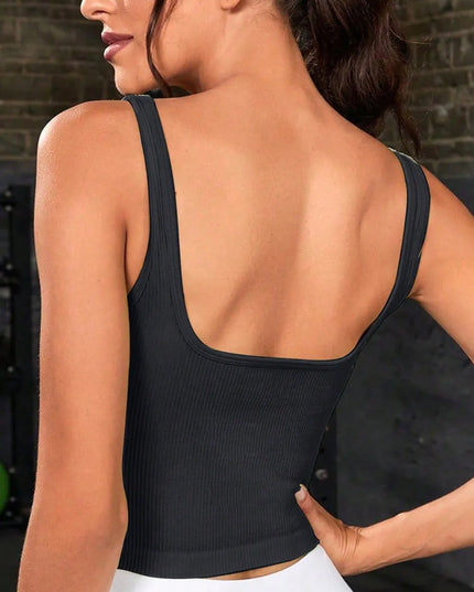 Sweetheart Neck Cropped Active Tank