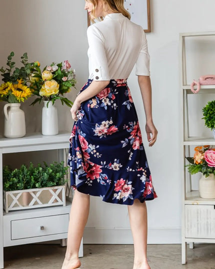 Reborn J Floral Wrap Ruffled Dress