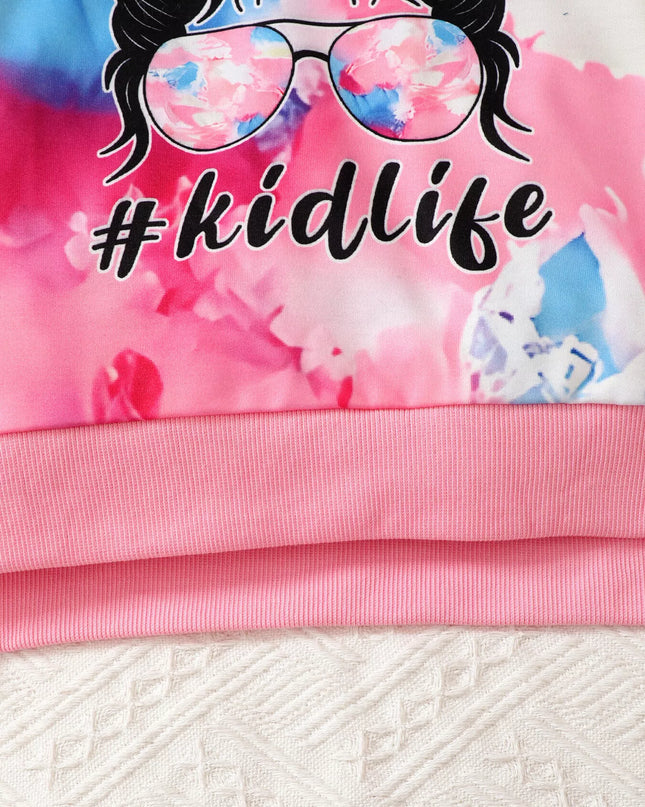 Children's Tie-Dye Graphic Hoodie & Pants Set