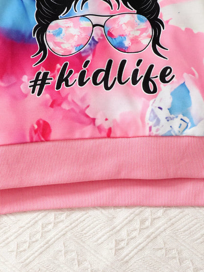 Children's Tie-Dye Graphic Hoodie & Pants Set