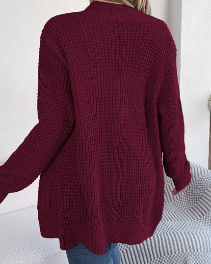 Open Front Long Sleeve Cardigan with Pockets