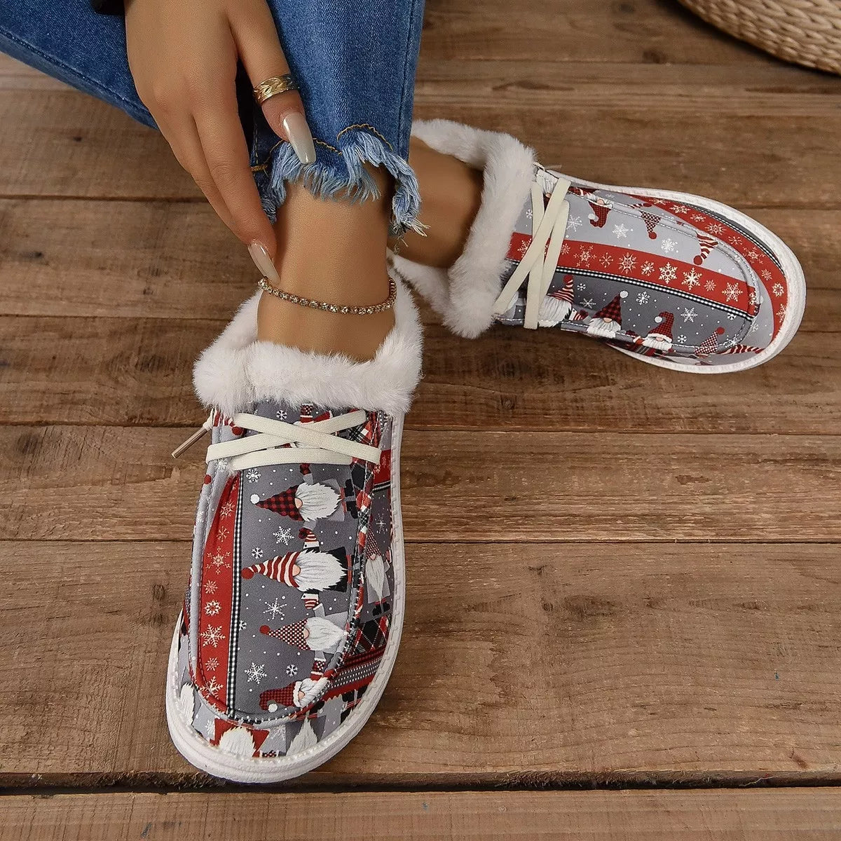 Christmas Round Toe Loafers Color