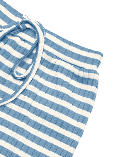 Striped Square Neck Long Sleeve Top and Pants Lounge Set