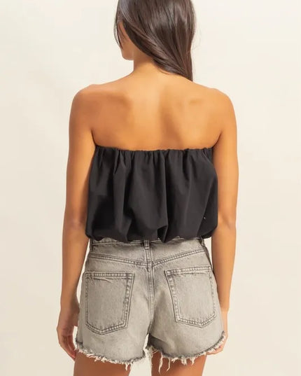 HYFVE Trendy Strapless Bubble Top