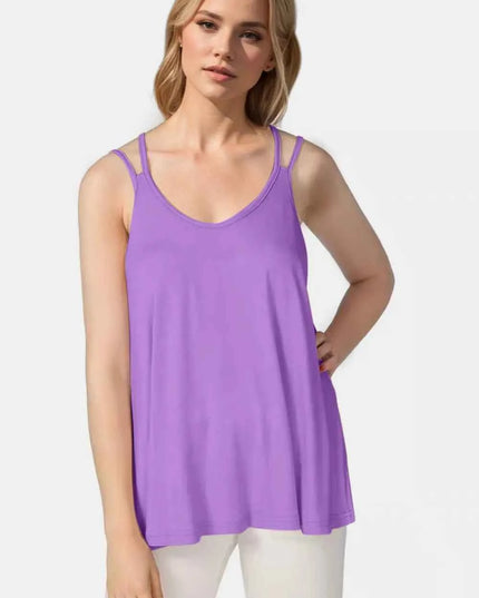 Basic Bae Bamboo Scoop Neck Double Spaghetti Straps Cami