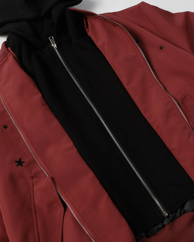 Men's Star Zip Up Hooded Jacket