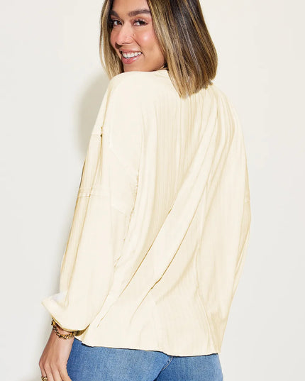 Basic Bae Full Size Ribbed Round Neck Long Sleeve T-Shirt