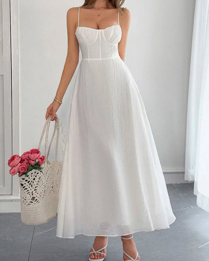 Sweetheart Neck Cami Dress White