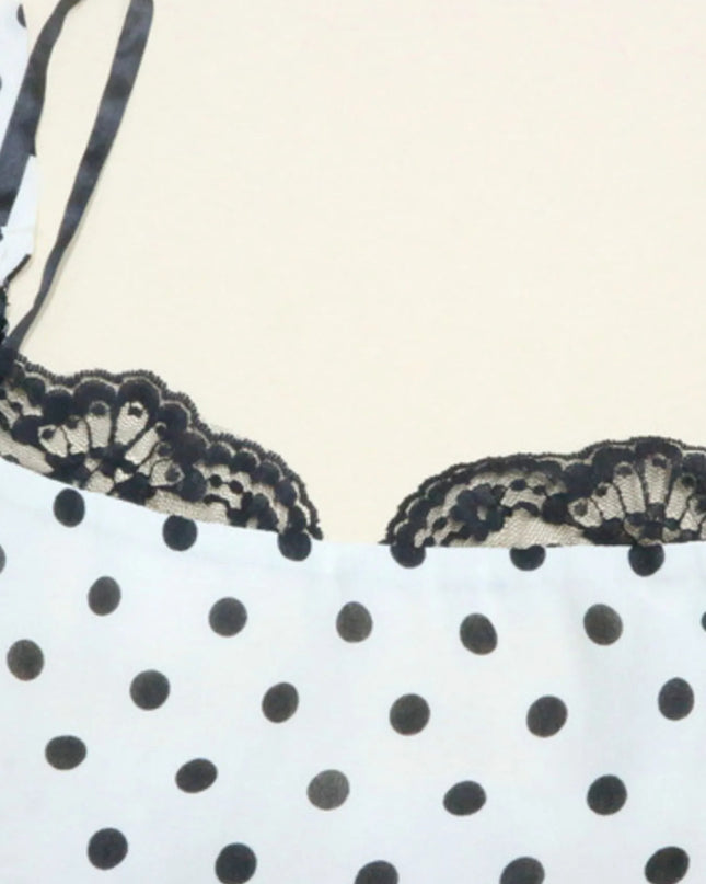 Polka Dot Sweetheart Neckline Maxi Dress