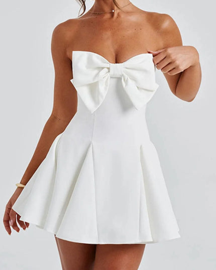 Bow Tube A-Line Mini Dress