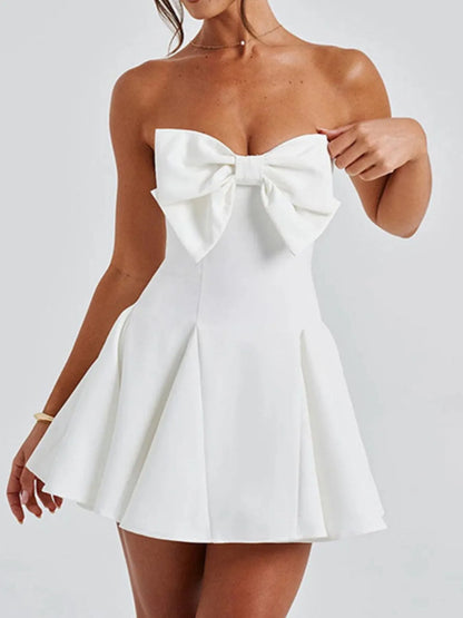 Bow Tube A-Line Mini Dress