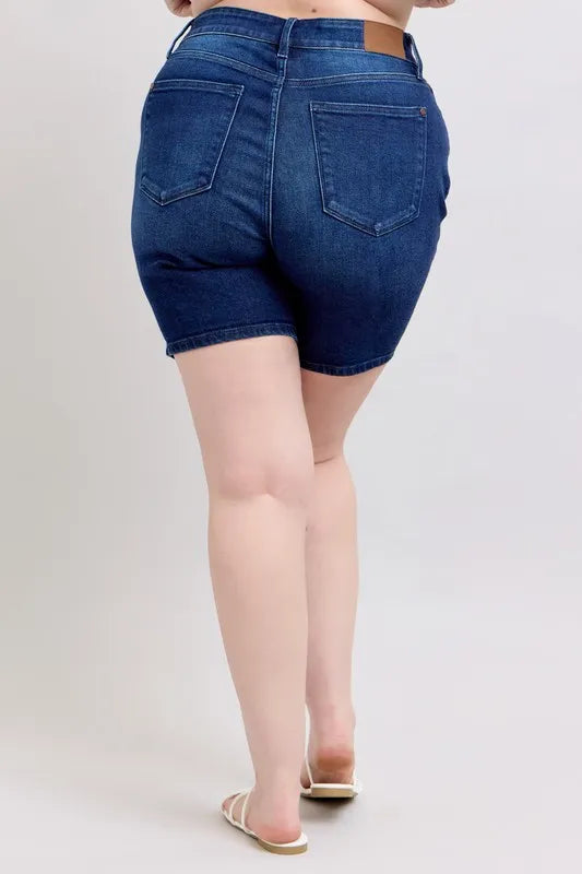 Judy Blue Full Size High Waist V-Front Bermuda Plus Size 