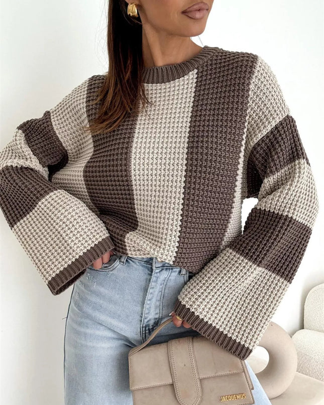 Color Block Long Sleeve Sweater