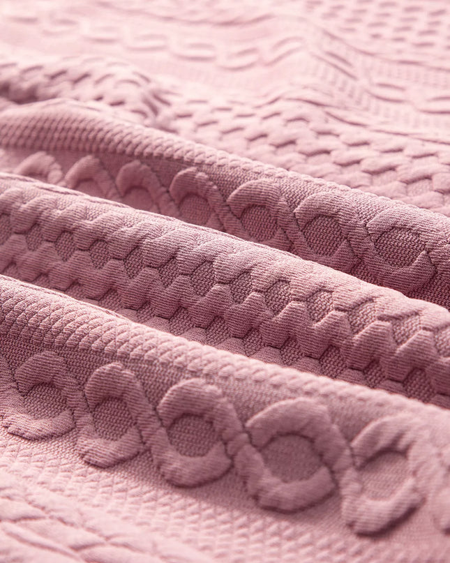 Cable Texture Puff Sleeve Loose Shacket