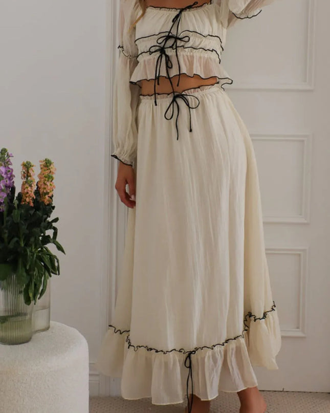 Off-Shoulder Top and Skirt Set