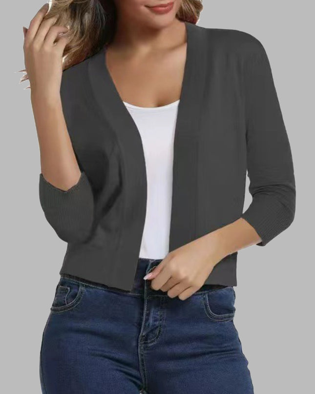 Open Front Cardigan Charcoal