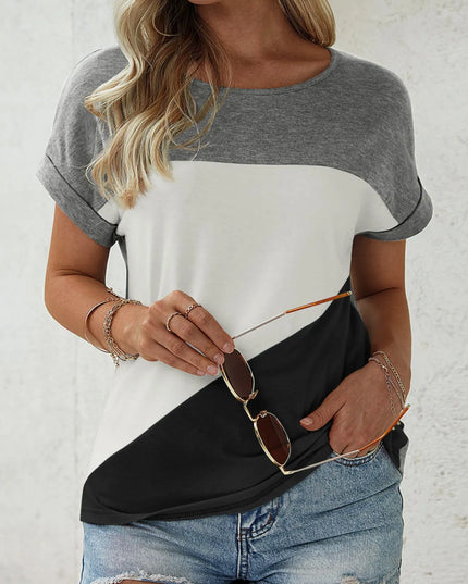 Color Block Casual T-Shirt 
