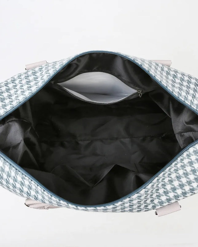 Houndstooth Canvas Travel Bag