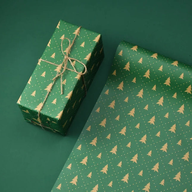 Christmas Gift Wrapping Paper Thickened Christmas Cowhide Wrapping Paper Christmas Tree Elk Gift Box Wrapping Paper Size Of Christmas Tree|Size Christmas Tree * 50*70Cm-50 * 70Cm