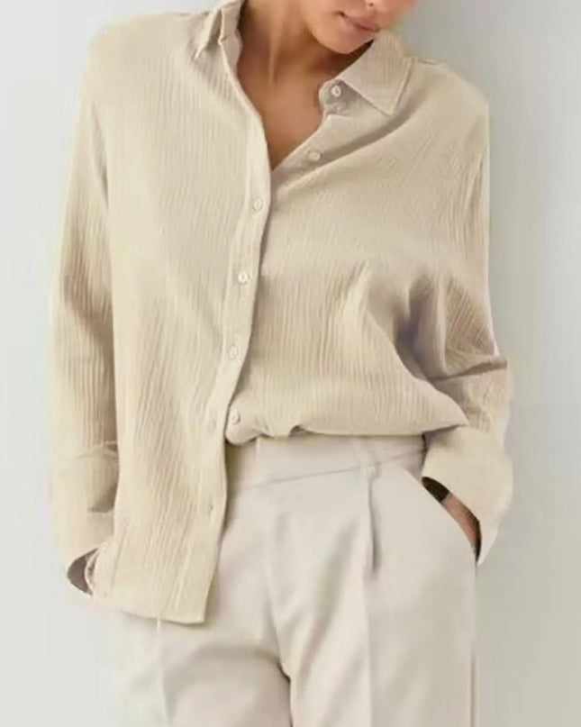 Button Up Long Sleeve Texture Shirt