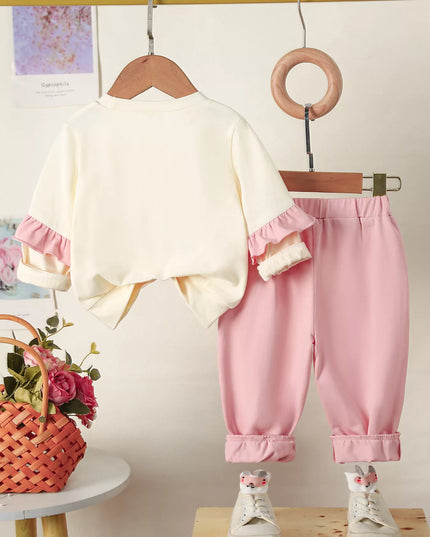 Children's Flower Long Sleeve Top and Pants Set