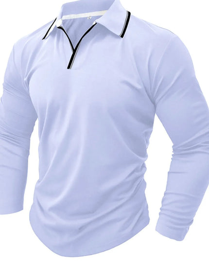 Men's Classic Long Sleeve Polo Shirt White