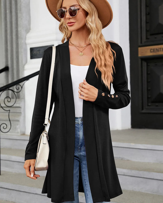 Open Front Long Sleeve Cardigan