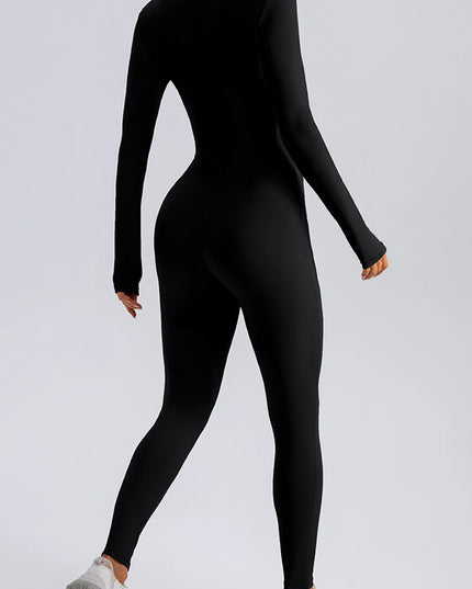 Half Zip Mock Neck Active Jumpsuit 