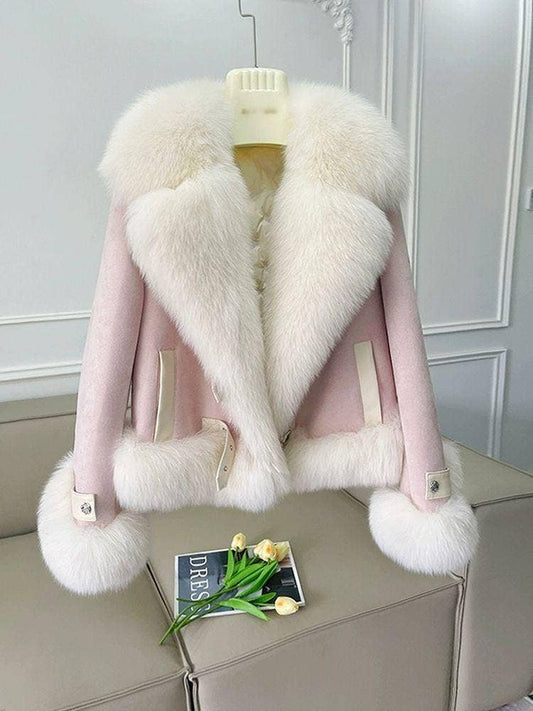 Chic Pink Faux Fur Coat - Winter Elegance For Women Pink